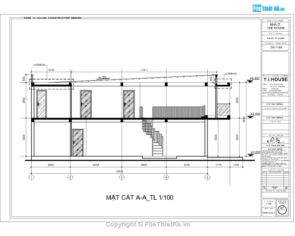 thiết kế nhà phố 1 tầng,nhà phố 1 tầng 5.1x13.8m,Thiết kế nhà phố 1 tầng,bản vẽ nhà phố 1 tầng